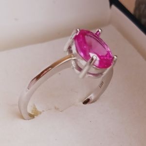 925 Silver, Pinky Rhodonite Size 10